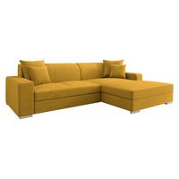 ECKSOFA Mexico, Seite: Rechts - Currygelb/Chromfarben, Holz/Kunststoff (263/178cm) - MIRJAN24