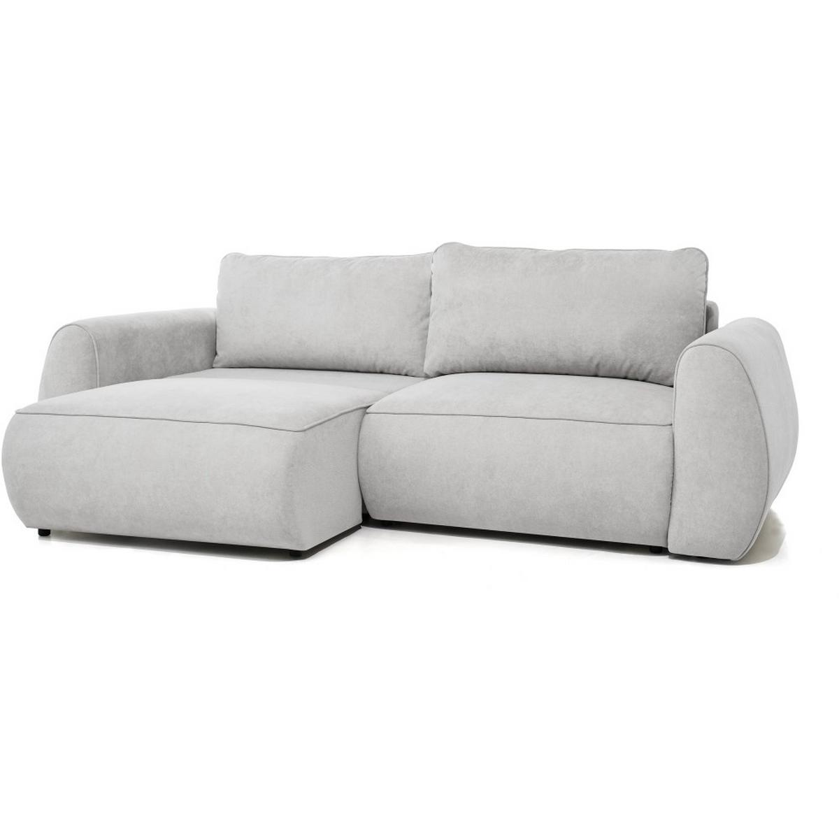 3-SITZER Schlafsofa Bravo mit Eckfunktion, mit zwei Bettkasten, Hellgrau - Hellgrau/Schwarz, Textil (257/96/110cm) - Beautysofa