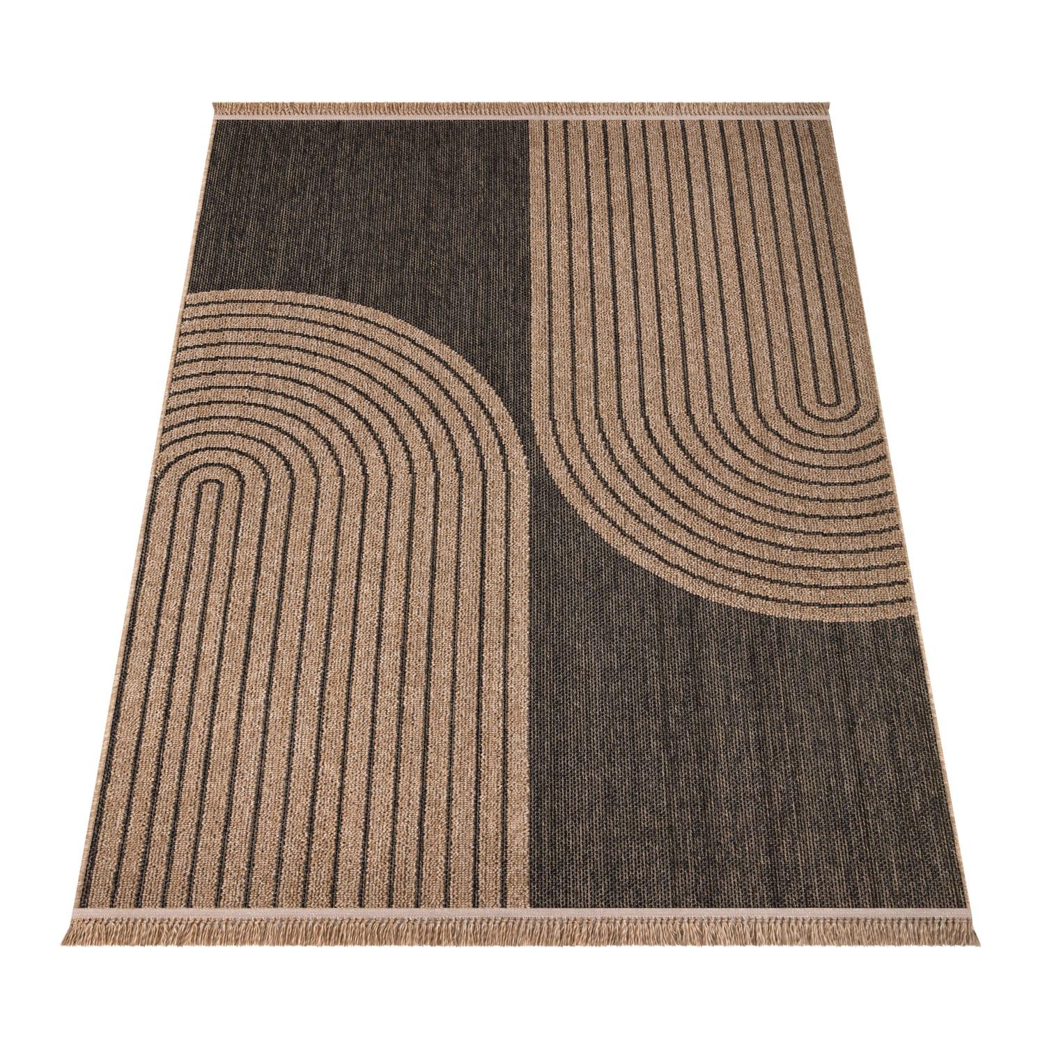 OUTDOORTEPPICH, in Naturoptik, aus Polypropylen, Anthrazit, 200 x 280 cm - Anthrazit, Textil (280/200cm) - KADIMA DESIGN