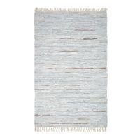 LEDERTEPPICH Glitter geflochten 120/180 cm - Grau, Leder (120/180cm) - Homescapes