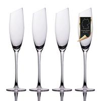 CHAMPAGNER/SEKT Glas mit moderner Kante 150 ml (4er-Set) - Transparent, Glas (0.15L) - Intirilife