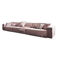 RIESENSOFA SAMU Pink Webstoff - Schwarz/Rosa, Textil (418/72/106cm) - KAWOLA