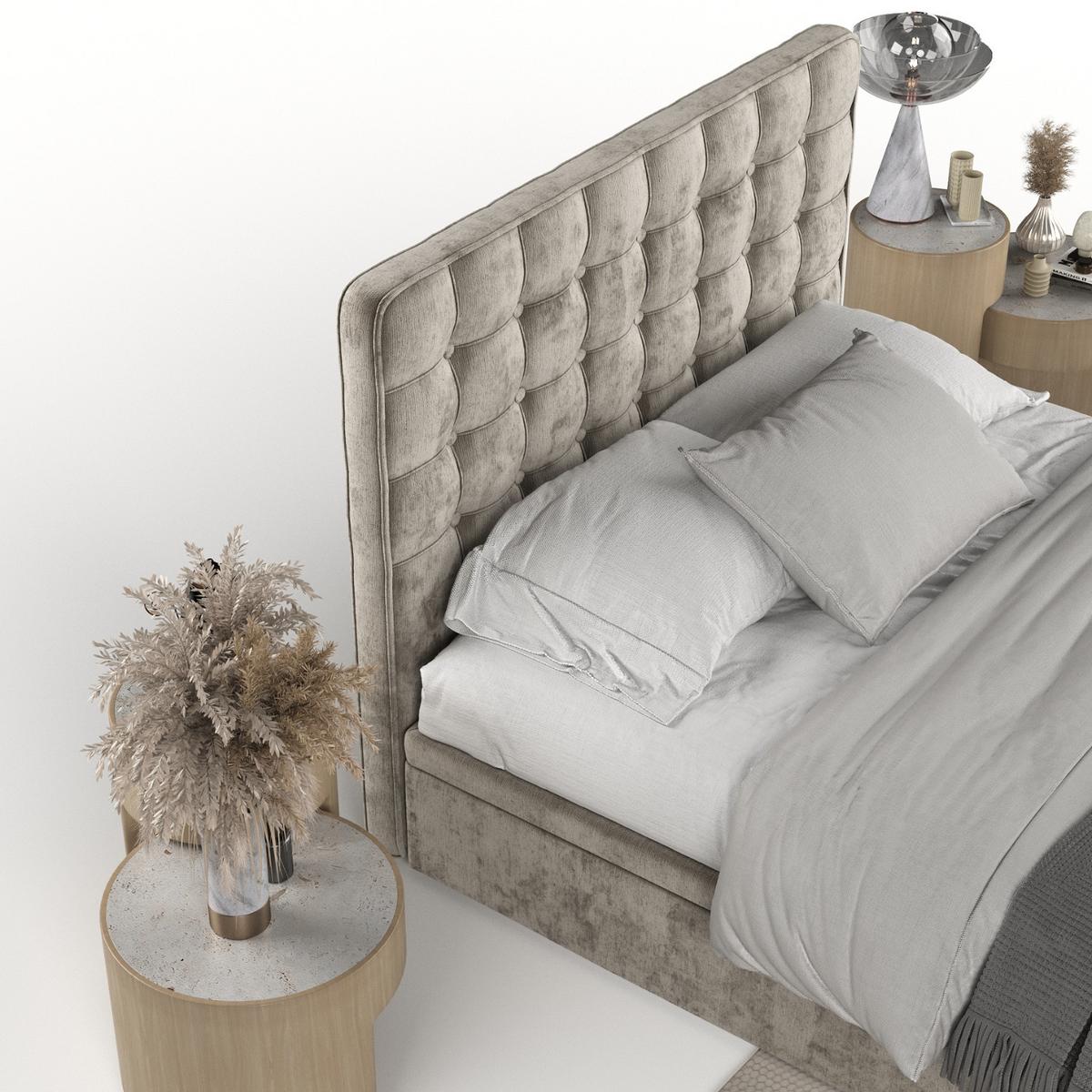 POLSTERBETT Celestia mit Stauraum 140/200 cm Beige im Lotta Stoff - Beige/Schwarz, Holz/Holzwerkstoff (140/200cm) - AltaBeds