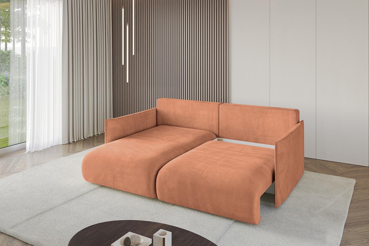 ECKSOFA Ottomane links ONESK-L 216x177x72 Koralle Velours - Koralle, Holzwerkstoff/Kunststoff (216/177cm) - ALTDECOR