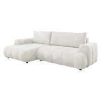 ECKSOFA Haiti, Seite: Links LC+2R - Creme/Schwarz, Holz/Textil (276/156cm) - MIRJAN24