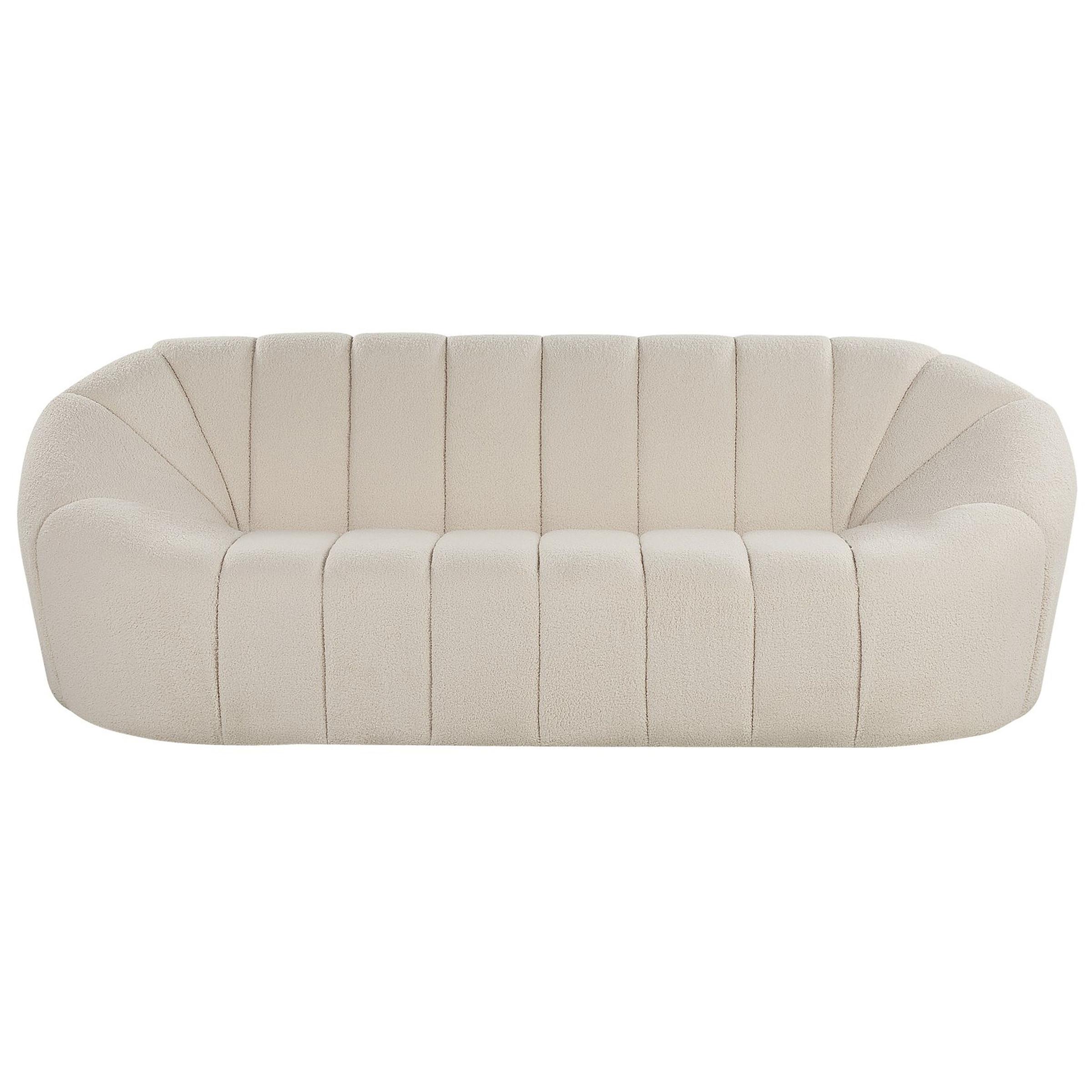 3-SITZER-SOFA Polyester Weiß Lomma - Weiß, Textil (190/70/82cm) - Beliani