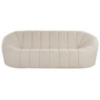 3-SITZER-SOFA Polyester Weiß Lomma - Weiß, Textil (190/70/82cm) - Beliani