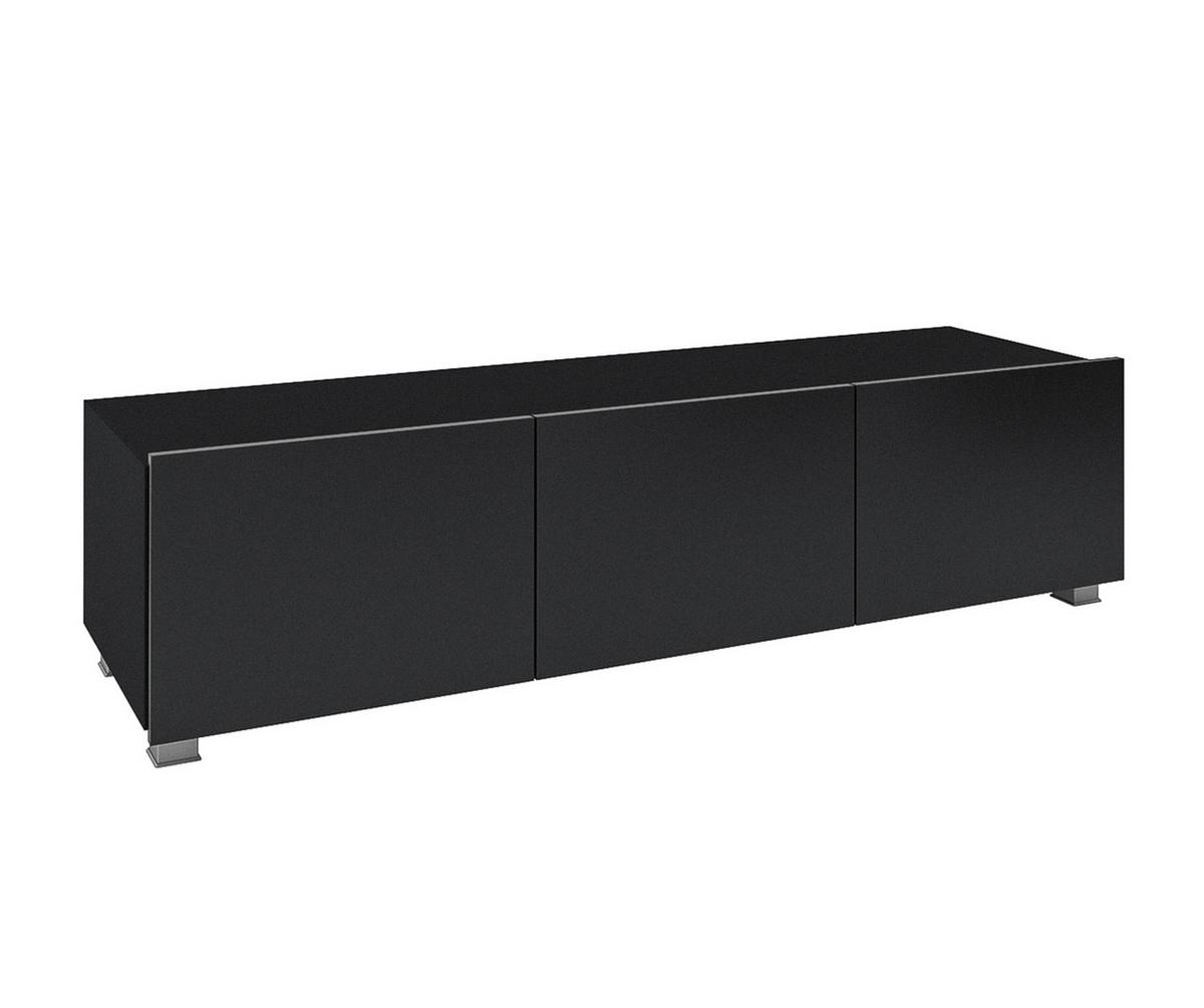 WOHNWAND Kossana 35 Modern Goldene Eiche/Schwarz 300/154/43 cm Wohnwand Set - Schwarz, Holzwerkstoff/Kunststoff (300/158/43cm) - AX Living