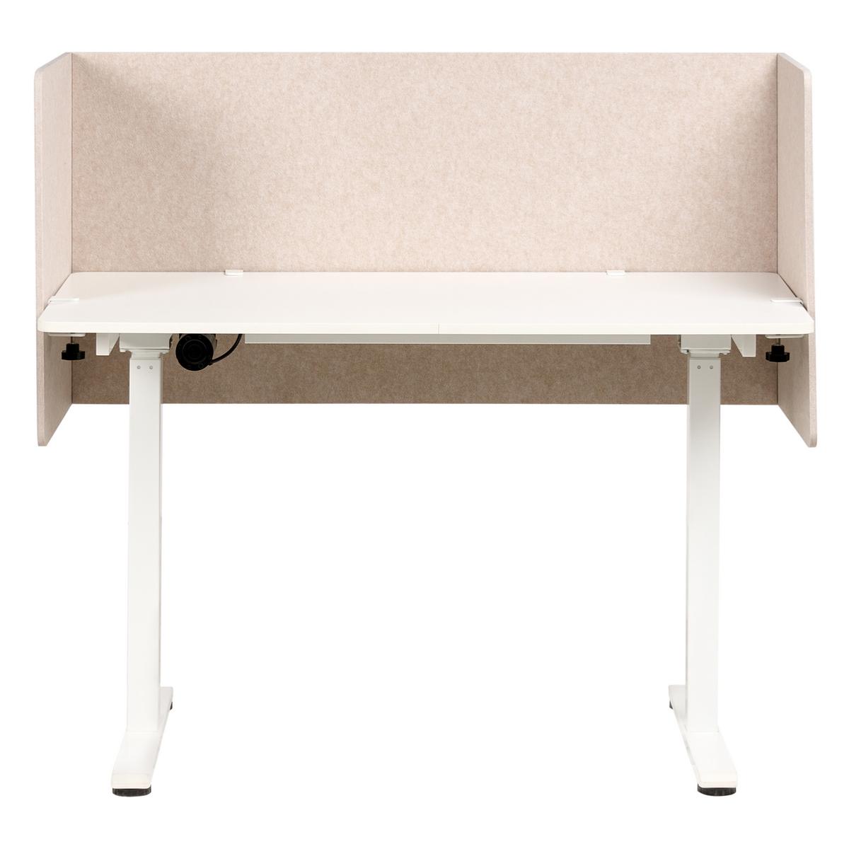 SCHREIBTISCHTRENNWAND 210x61 cm Beige Soloa - Beige, Textil (1/210/61cm) - Beliani