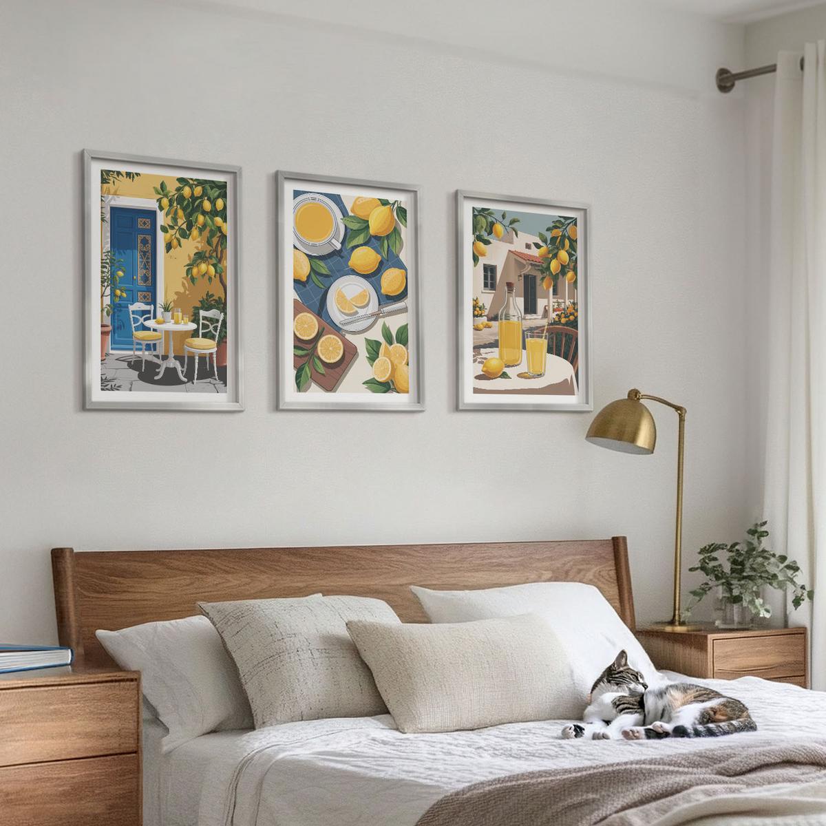 BILDER SET 3er Set - 40x60 cm Silberner Rahmen - Patio Sun Limonade - Silberfarben, Kunststoff (40/60cm) - TULUP