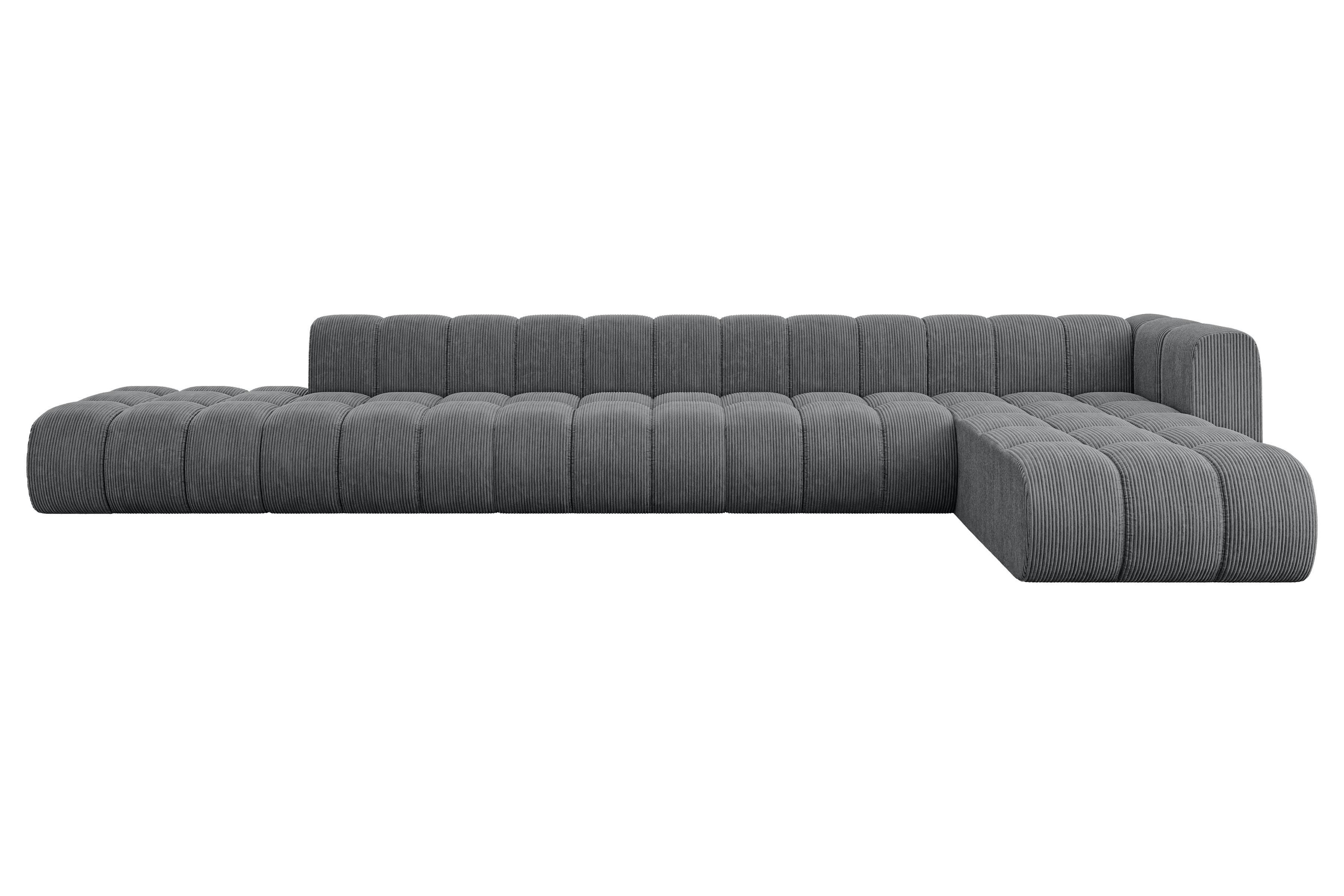 ECKSOFA modulares Sofa Zuvon-L3 - 478x177x70 cm Dunkelgrau - Dunkelgrau, Holzwerkstoff/Textil (478/177cm) - ALTDECOR