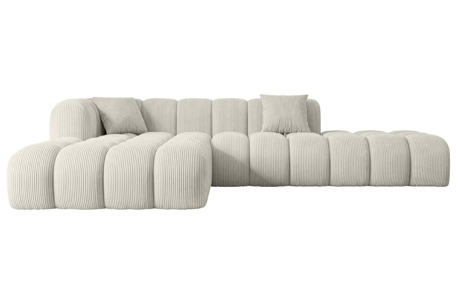 ECKSOFA Ottomane Links OLEA-L2 - 289x176x71 cm Creme - Hellgrau/Creme, Holzwerkstoff/Kunststoff (176/289cm) - ALTDECOR