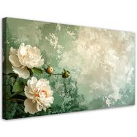 LEINWANDBILD Blumen 100x50cm - Grün, Textil (100/50cm) - Feeby