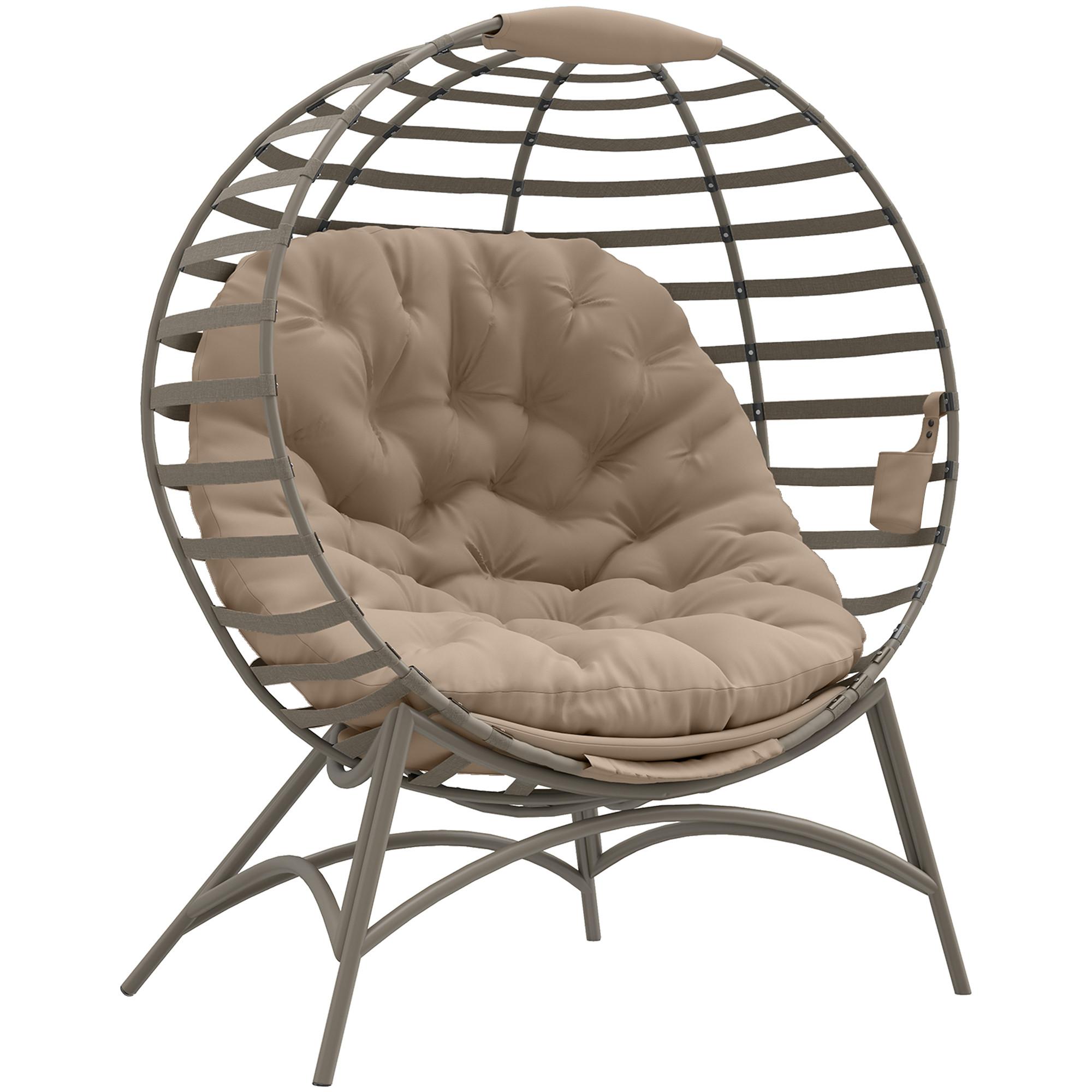 PAPASANSESSEL, Stahl, Sand - Sandfarben, Metall (77/139/118cm) - Outsunny