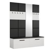 GARDEROBENSCHRANK MODULO 161,2/204/40 cm Modern Garderobe-Set Weiß - Schwarz/Weiß, Holzwerkstoff (161.2/204/40cm) - MASSENO
