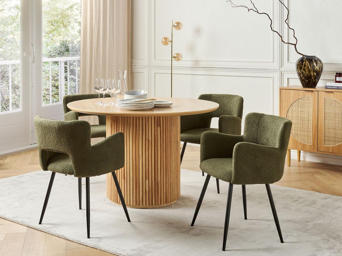 ESSZIMMERSTUHL 2er-Set Samtstoff Dunkelgrün Sanilac - Grün, Textil/Metall (52/75/44cm) - Beliani