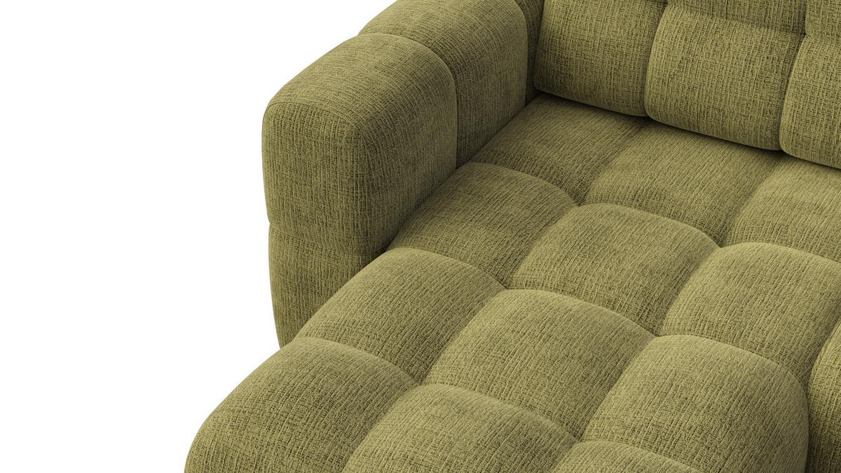 ECKSOFA CLOUDI 4-Sitzer links, olivgrün - Schwarz/Olivgrün, Holz/Textil (294/160cm) - Wozimo