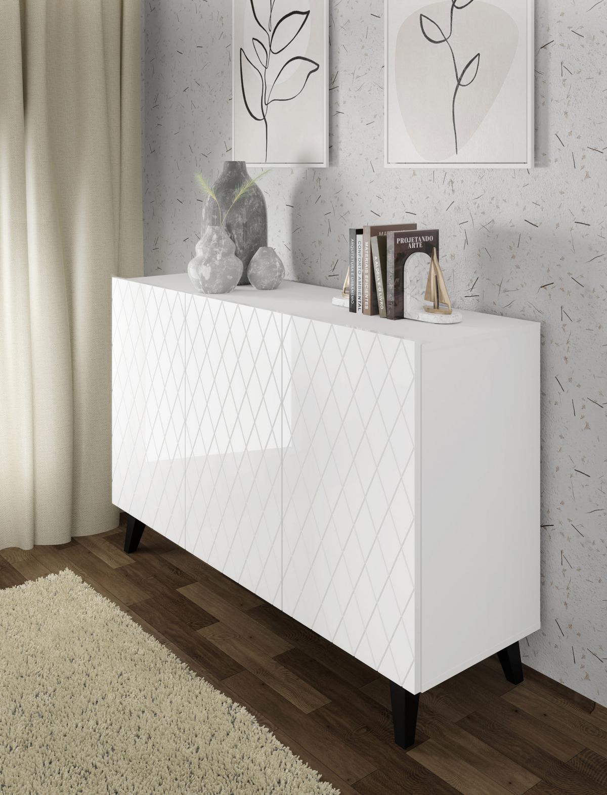 KOMMODE Weiß 145/90/42 - Weiß, Holzwerkstoff (145/90/42cm) - RAUMHIRSCH FURNITURE