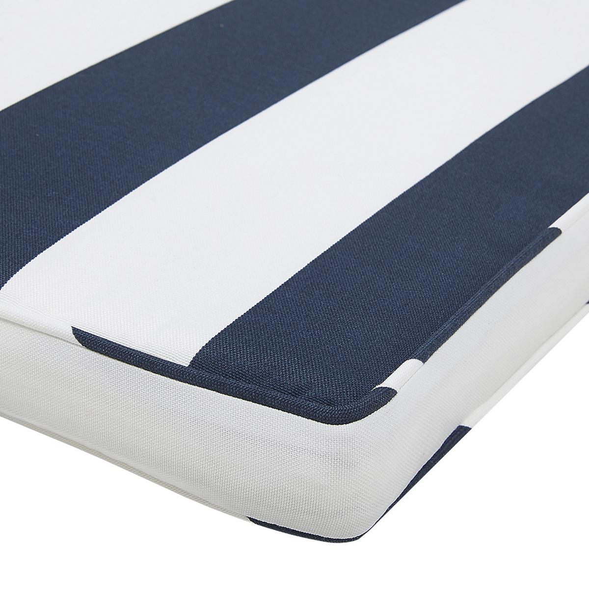 GARTENSTUHLKISSEN Marineblau 46/46 cm Sassari - Blau/Weiß, Textil (46/5/46cm) - Beliani