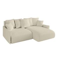 ECKSOFA Ottomane rechts ONESK-L -v1 216x177x72 Beige Bouclé - Hellbraun/Creme, Holzwerkstoff/Kunststoff (177/216cm) - ALTDECOR