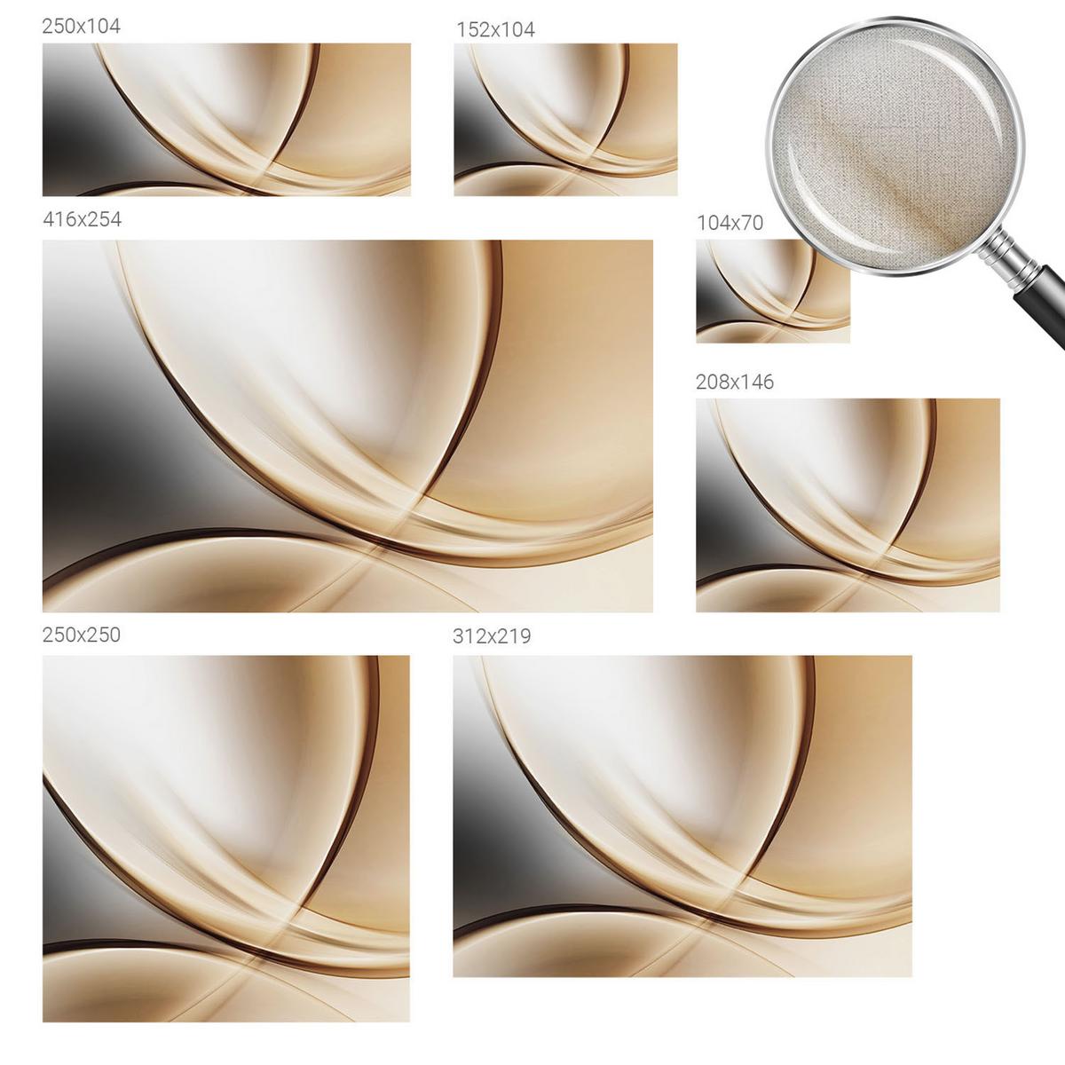 FOTOTAPETE 312x219 cm - Abgerundete Linien - Beige, Textil (312/219cm) - Wallfluent