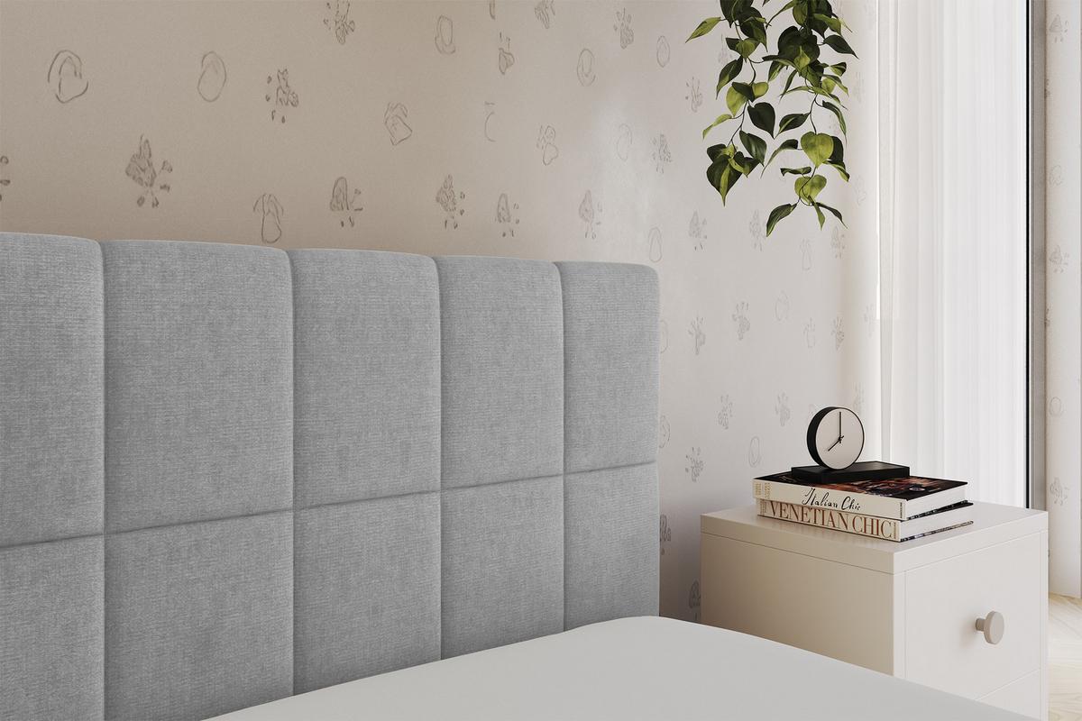EINZELLBETT Jugendbett mit Bettkasten, Links - TULY 100x200 Grau - Hellgrau, Holzwerkstoff/Textil (100/200cm) - ALTDECOR