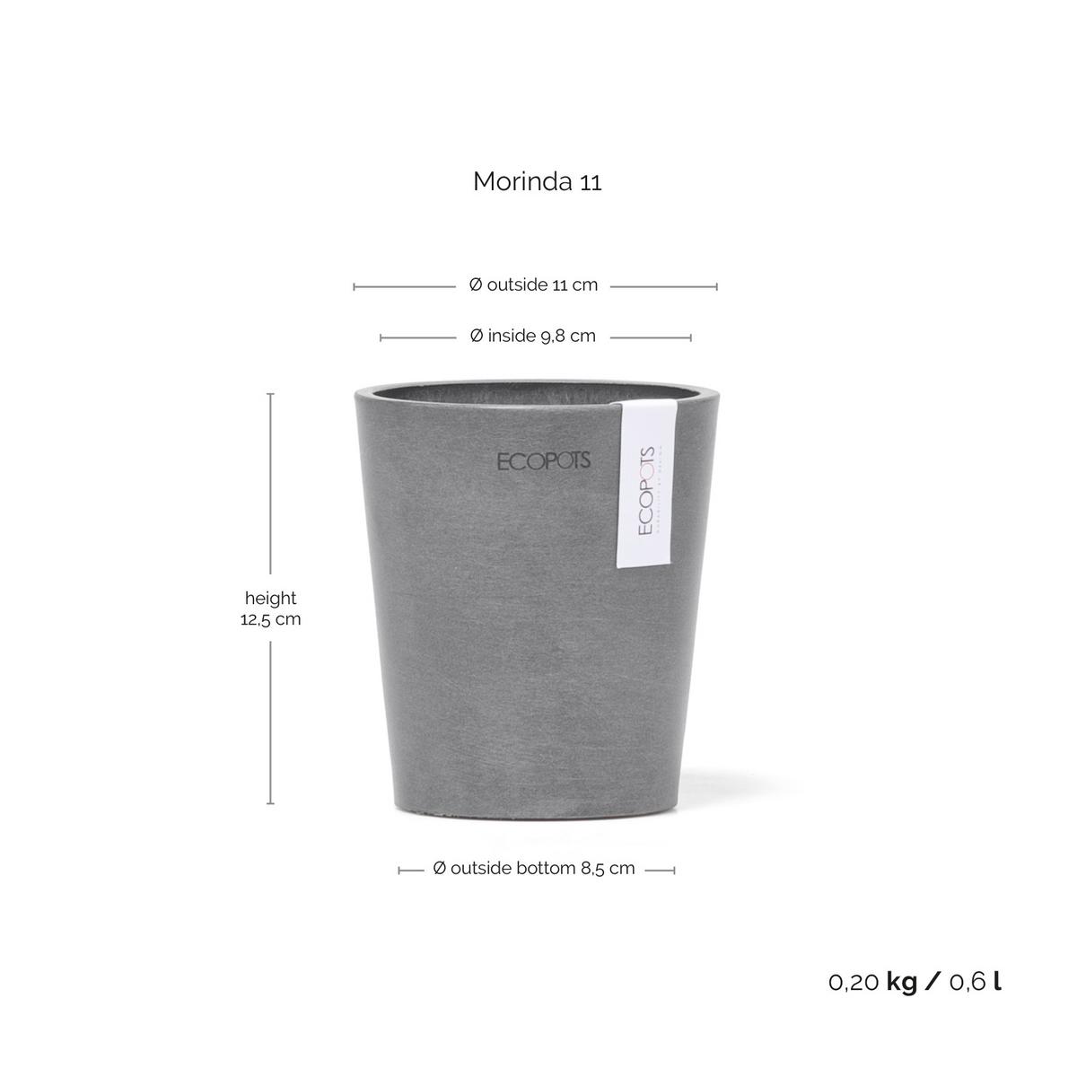 BLUMENTOPF Morinda Orchid 11/12,5 cm Grau - Grau, Kunststoff (11/12.5cm) - Ecopots