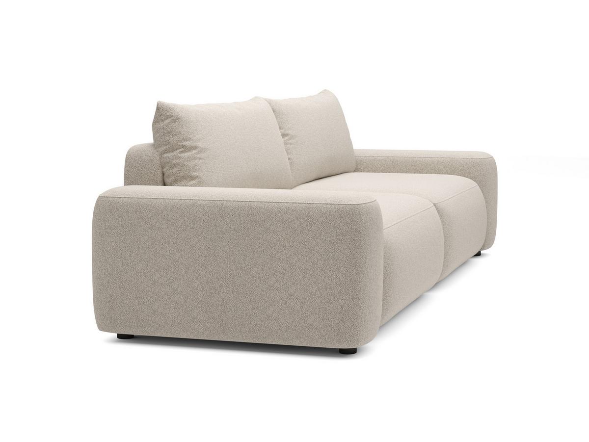 BETTSOFA RUOTA Creme Chenille-Stoff mit Schlaffunktion - Creme, Textil (105/87/257cm) - MASSENO
