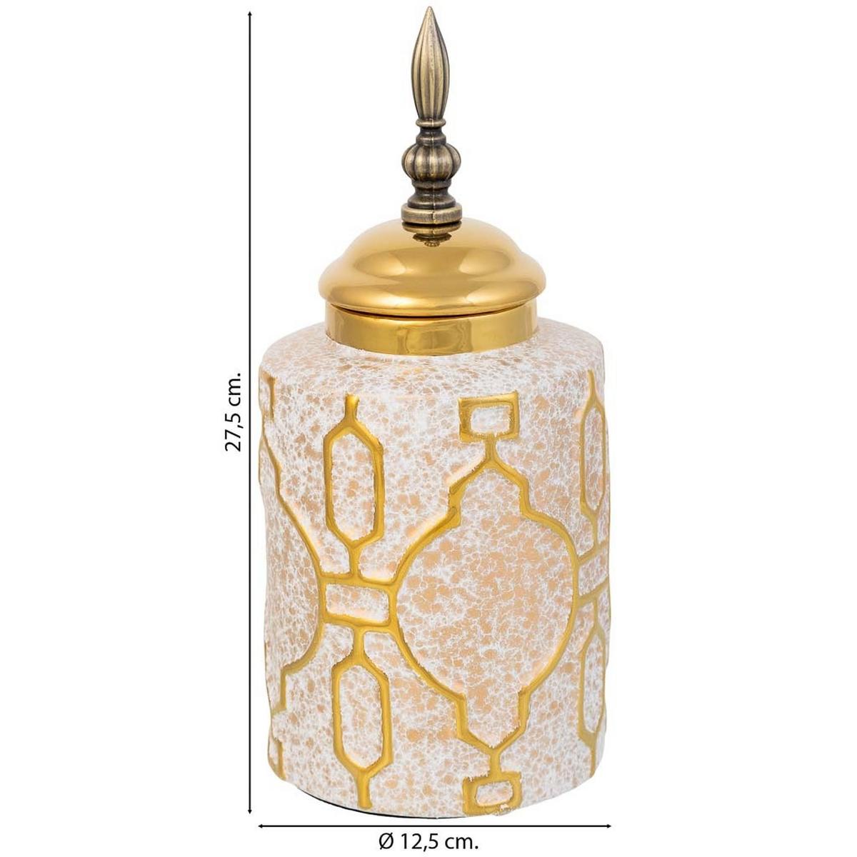 VASE aus Keramik, golden, 13x28cm - Goldfarben, Keramik (27.5cm) - Wanderlust