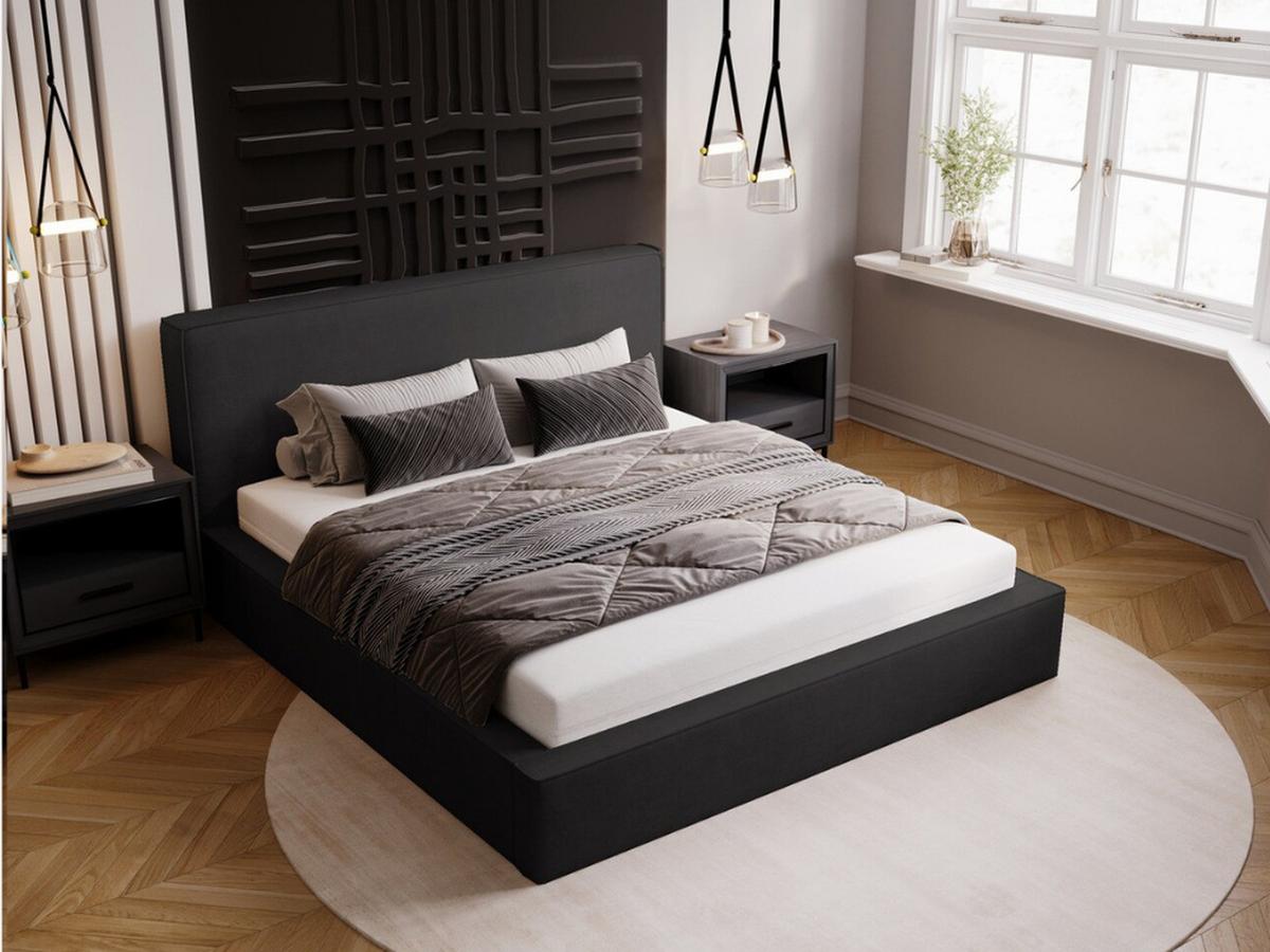 POLSTERBETT Monaco 200x200 Graphit - Dunkelgrau, Textil (200/200cm) - Graingold