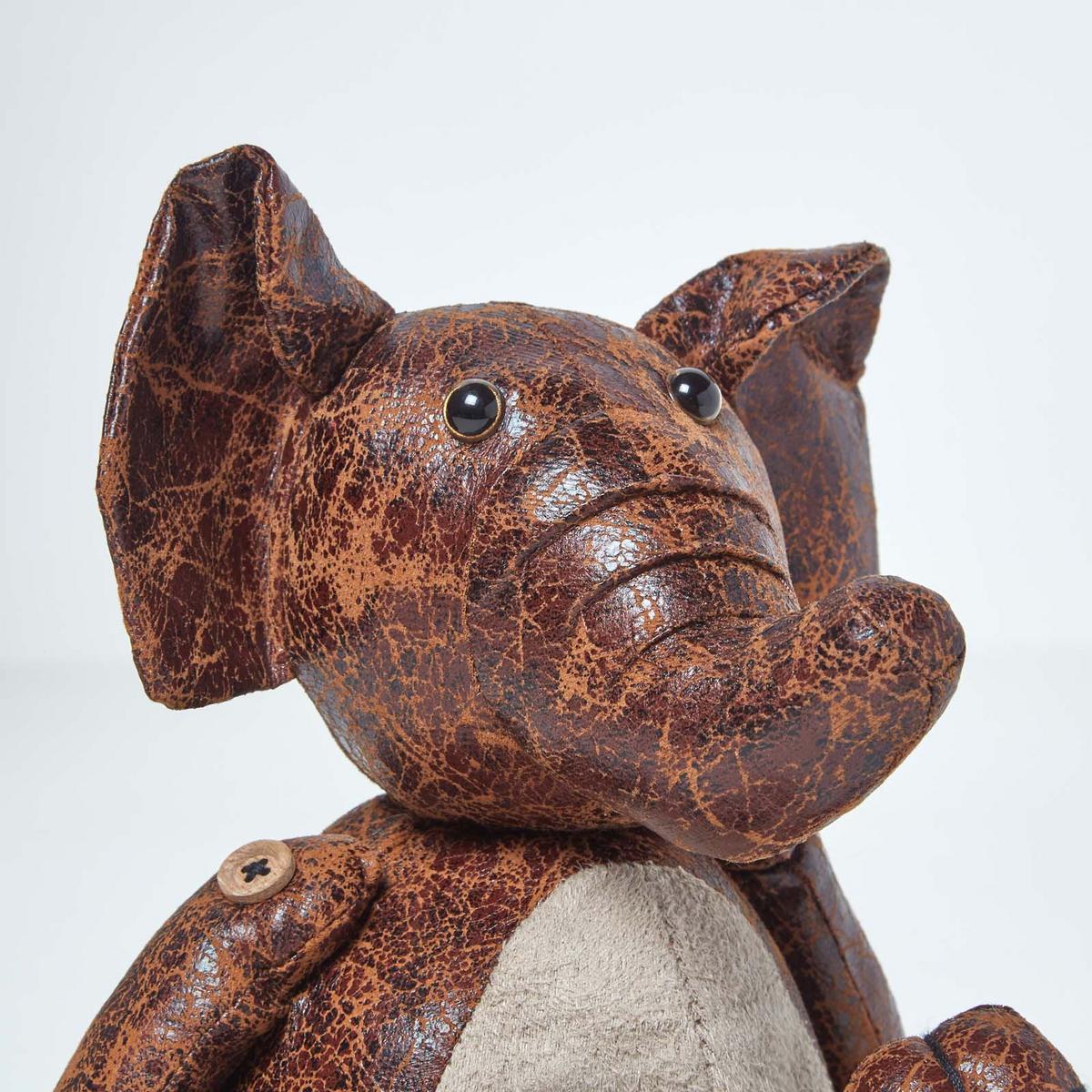 TÜRSTOPPER Elefant - Braun, Kunststoff (13/32cm) - Homescapes