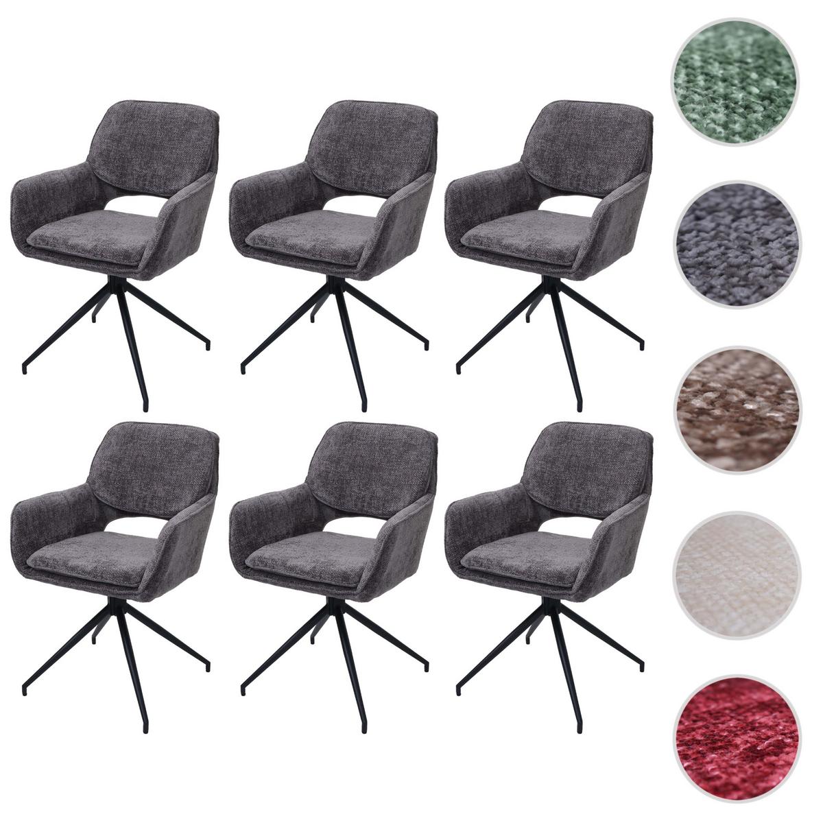 ESSZIMMERSTUHL Grau 6er-Set - Dunkelgrau/Grau, Textil (57/86/61cm) - MCW