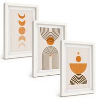 BILDER SET 3er Set - 20x30 cm Weißer Rahmen - Boho-minimalistische Dekorationen - Weiß, Kunststoff (20/30cm) - TULUP