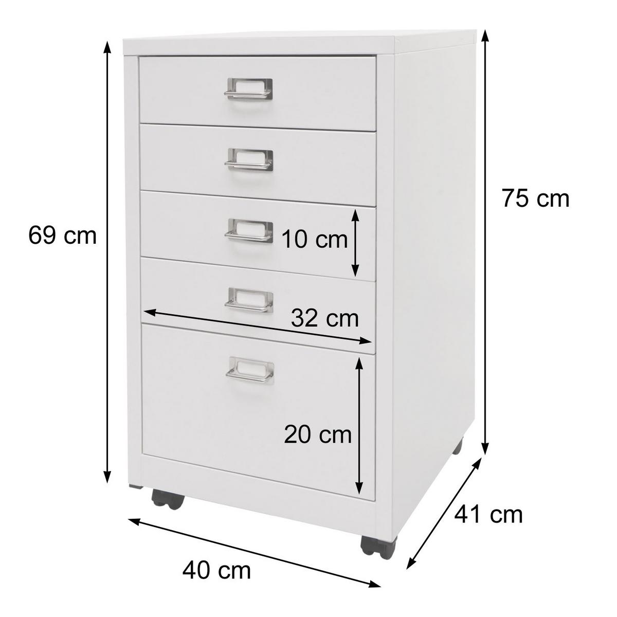 ROLLCONTAINER Anthrazit - Anthrazit, Metall (40/75/41cm) - MCW