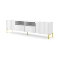TV LOWBOARD Weiß, Gold 200/56/42 - Weiß, Holzwerkstoff (200/56/42cm) - RAUMHIRSCH FURNITURE