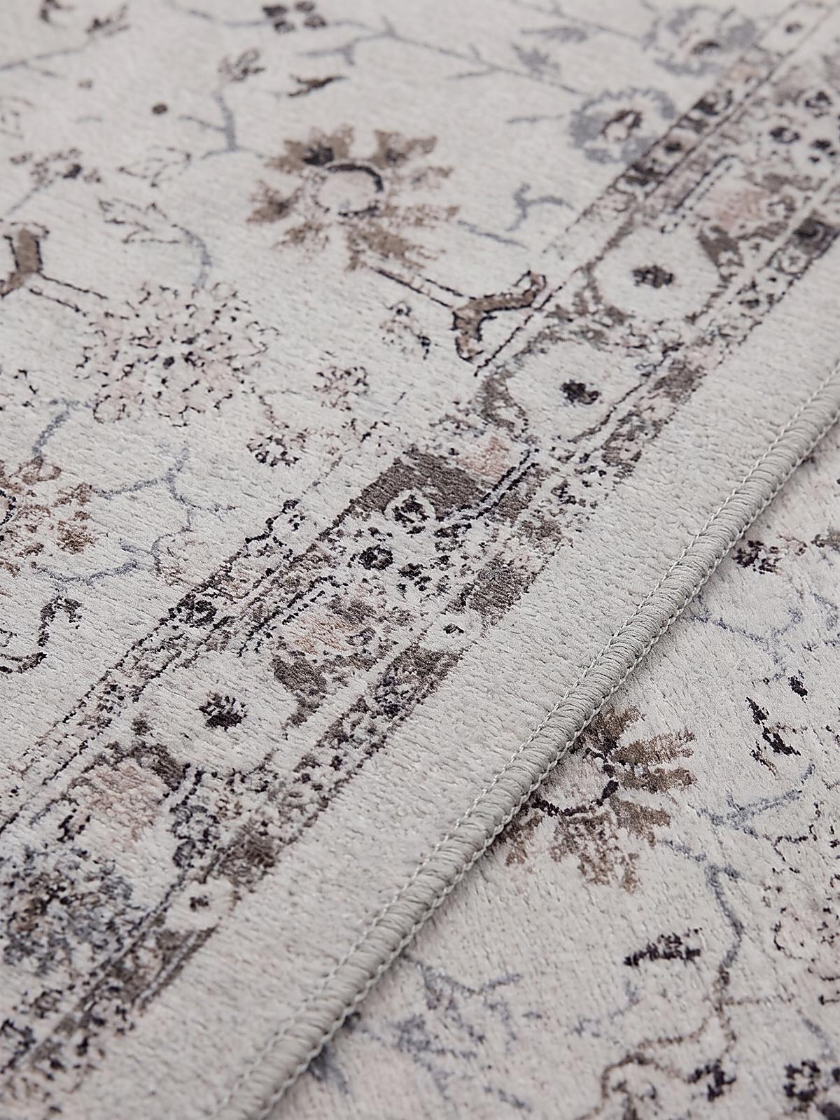 LÄUFER waschbar, mit floralen Ornamenten, VERNANTE in Creme, 80 x 150 cm - Beige, Textil (80/150cm) - KADIMA DESIGN