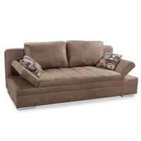 SCHLAFSOFA mit Bettkasten, Wellenfederung, Armlehnen verstellbar B200/T100/H84 cm, Liegefl.148x200 cm, Antikleder-Optik Mikrofaser Braun / 15116 - Chromfarben/Braun, Textil/Metall (200/84/100cm) - luma-home