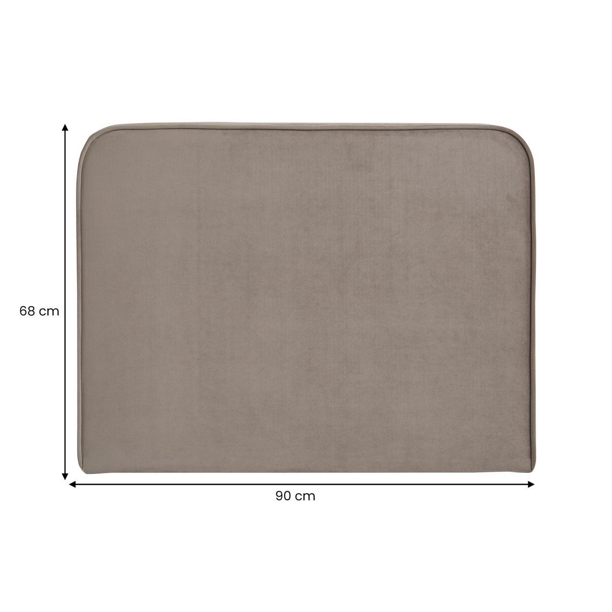 KOPFTEIL LUNAR 90x190 cm greige - Greige, Textil (90/68/6cm) - IDIMEX