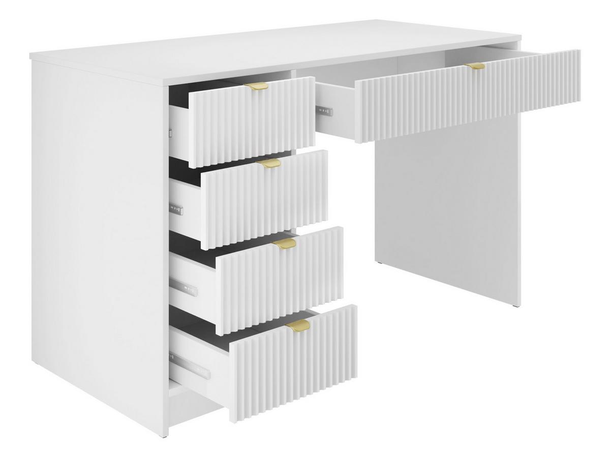 SCHREIBTISCH Tireno - Goldfarben/Schwarz, Holzwerkstoff/Metall (120/55/76cm) - MIRJAN24
