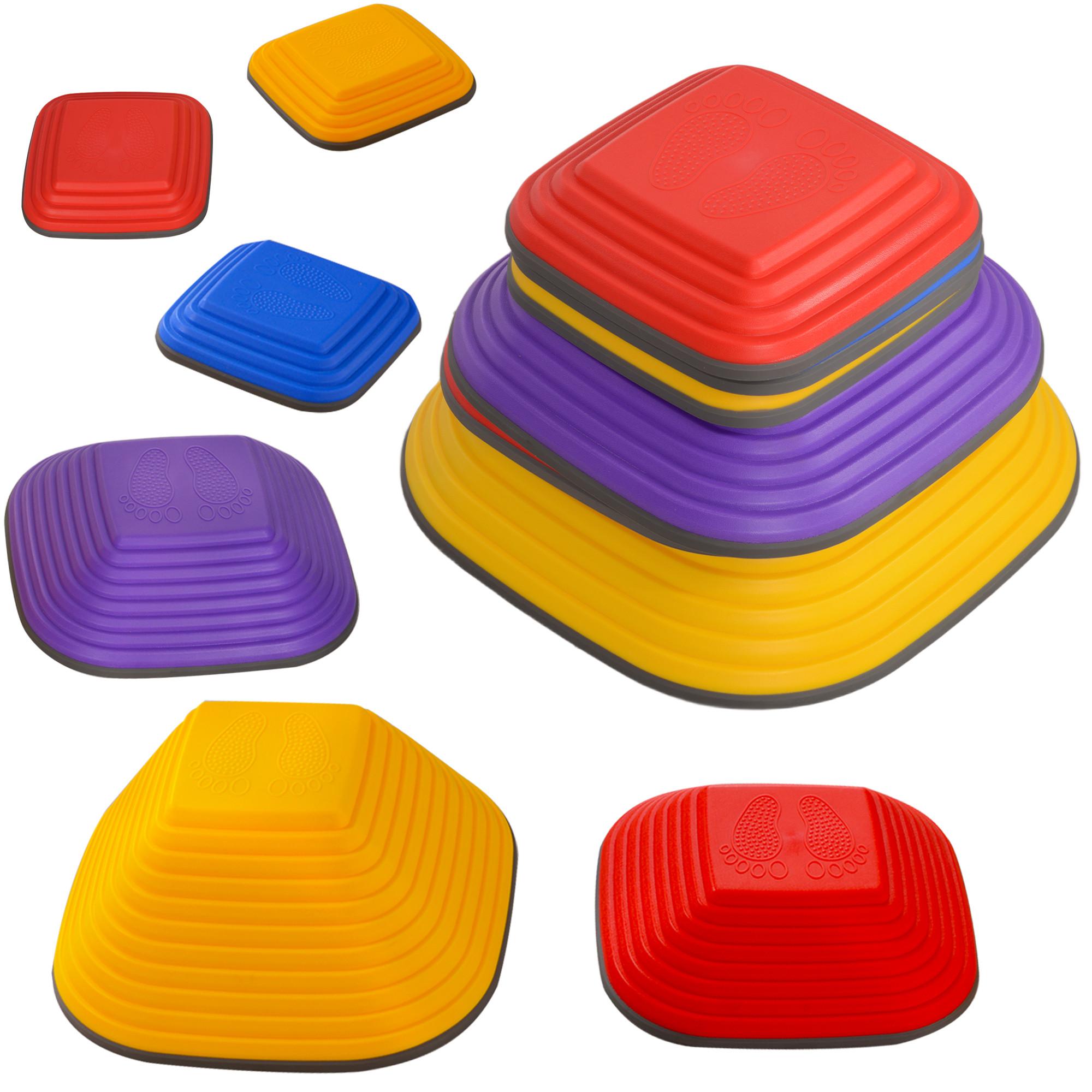BALANCE-TRITTSTEINE, 6er-Set, stapelbar & leicht, rutschfest, für Innen/Außen - Multicolor, Kunststoff (34.3/15.5/34.3cm) - AIYAPLAY