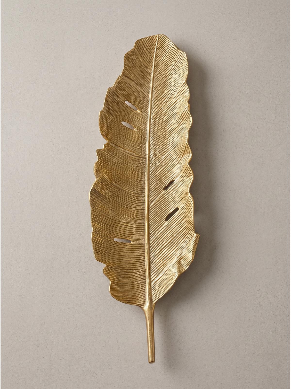 DEKOSCHALE SUBIACO, Aluminium, handgefertigt, Gold, 60 x 18 x 4 cm - Goldfarben, Metall (4cm) - KADIMA DESIGN