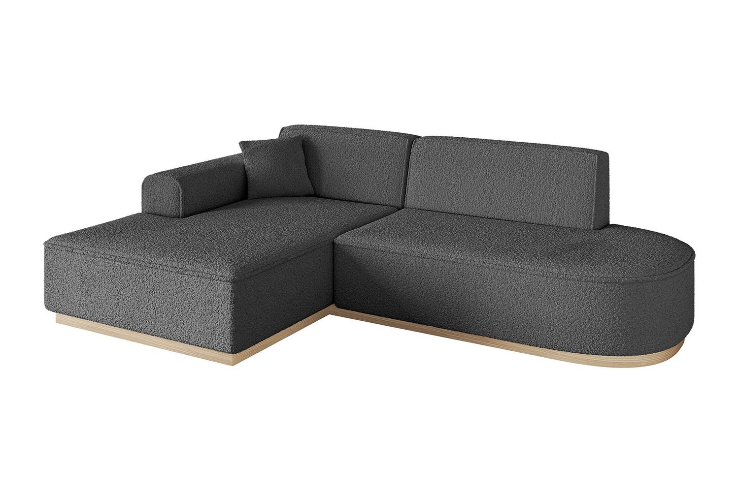 ECKSOFA Ottomane Links IREA-L1 - 232x165x80 cm Grau - Olivgrün, Holzwerkstoff/Textil (232/165cm) - ALTDECOR
