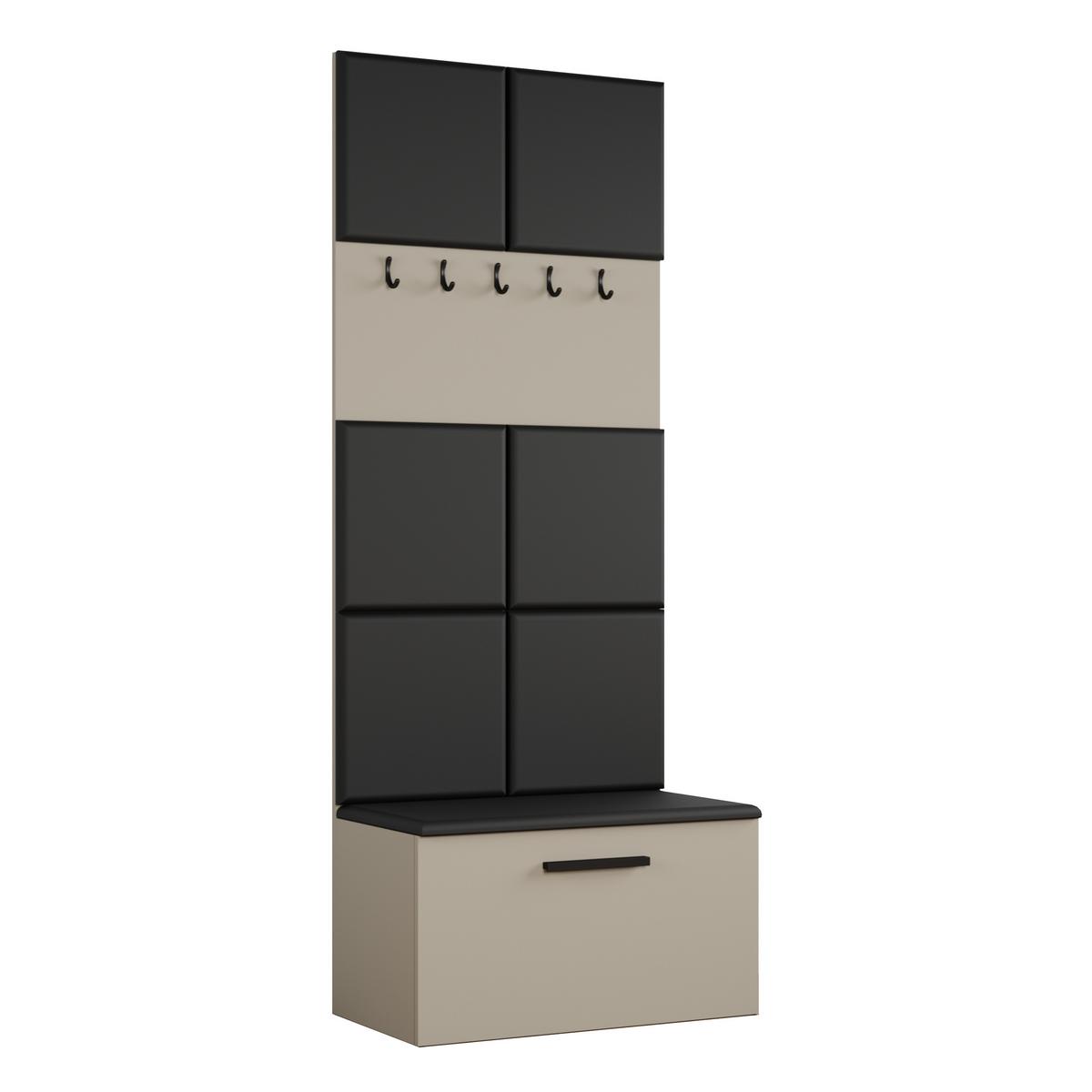 GARDEROBENSCHRANK MODULO 241,2/204/40 cm Modern Garderobe-Set Kaschmir - Kaschmir/Schwarz, Holzwerkstoff (241.2/204/40cm) - MASSENO