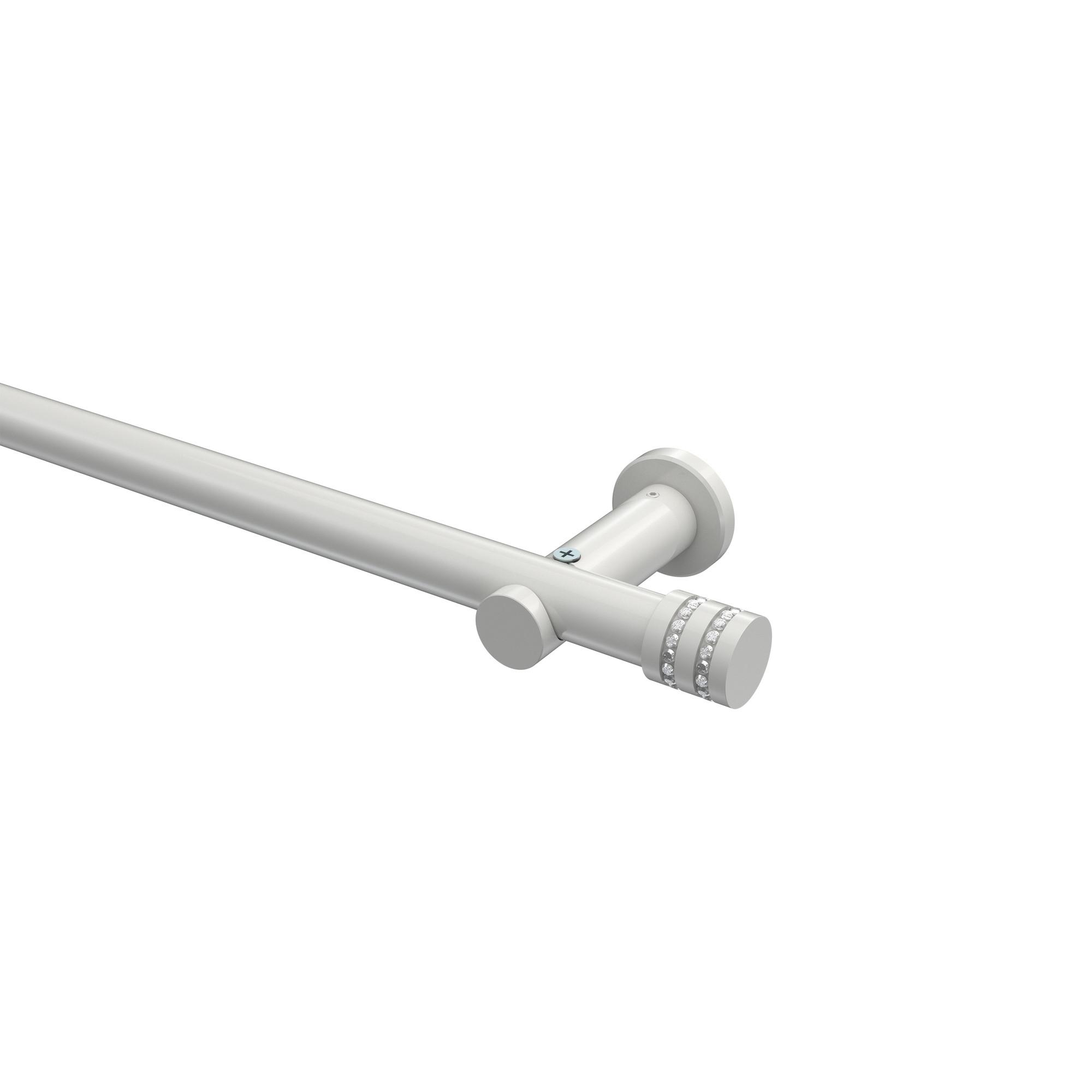 GARDINENSTANGE Platon Estana 240 cm (geteilt in 2 x 120 cm), 1-läufig (ohne Ringe), 20 mm Ø Weiß - Weiß, Metall (240cm) - INTERDECO