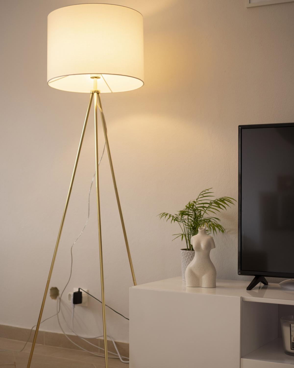 STEHLAMPE Vistula 55/55/148 cm - Weiß, Metall (55/55/148cm) - Beliani