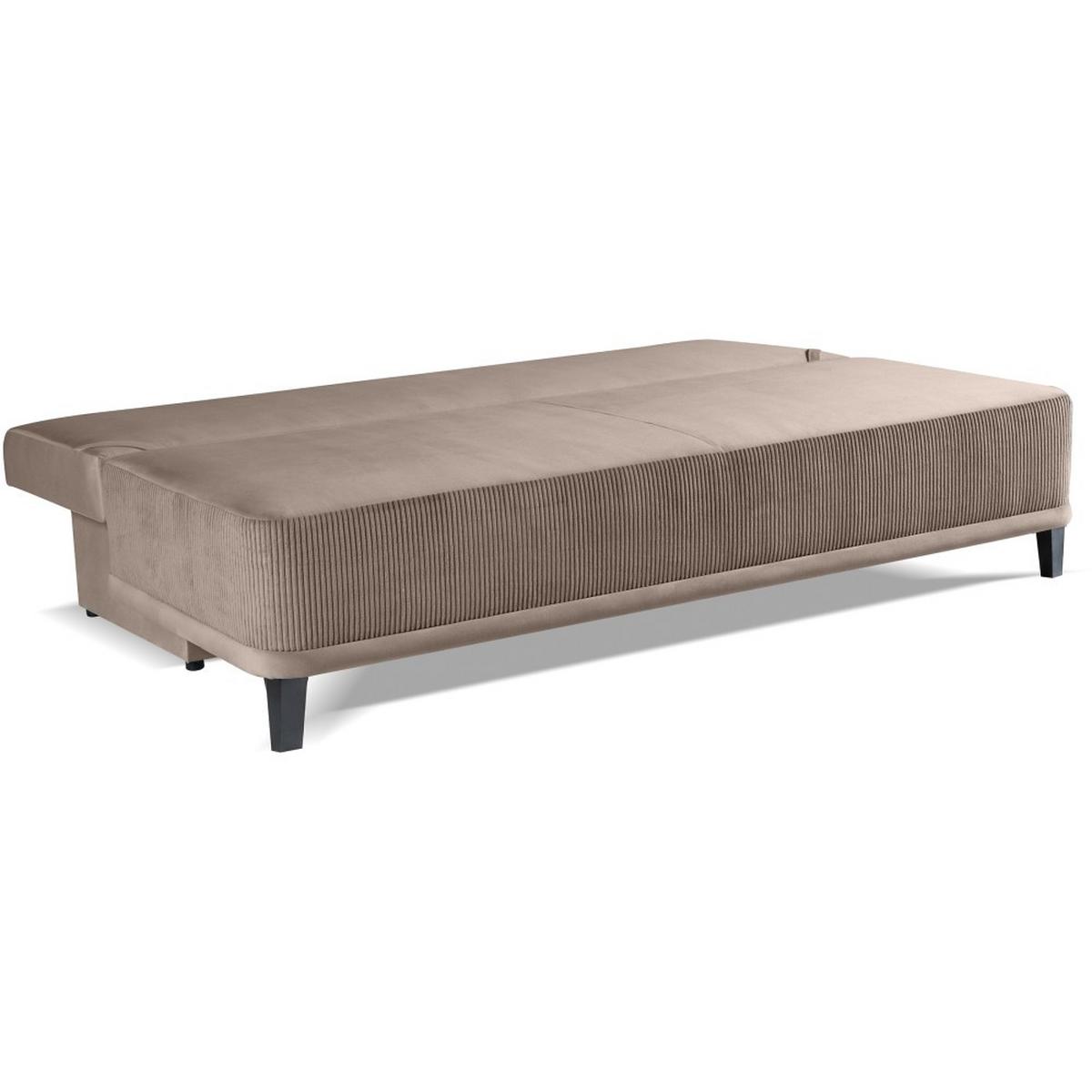 SCHLAFSOFA 3-Sitzer Riso mit Bettkasten, Braun - Schwarz/Braun, Textil (200/91/90cm) - Beautysofa