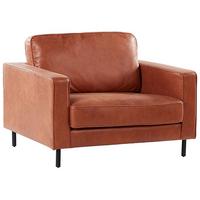 SESSEL Lederoptik goldbraun/schwarz Savalen - Schwarz/Braun, Kunststoff (117/87/91cm) - Beliani