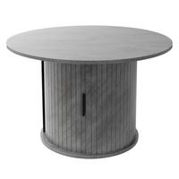 COUCHTISCH mit Schiebetür und Stauraum rund Ø80x50 cm Beton-Optik Grau - Grau, Holz (80/80/50cm) - ML-DESIGN