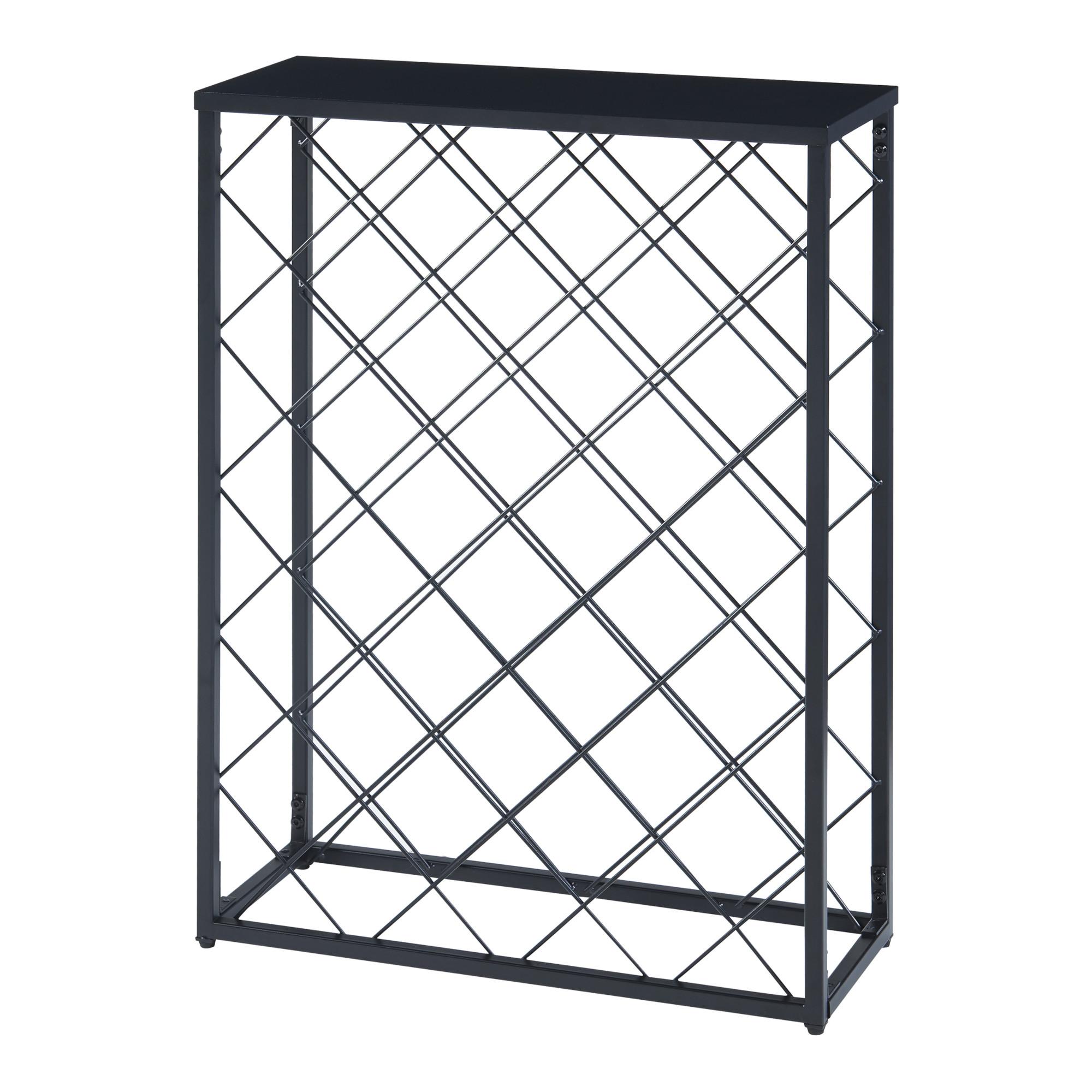 WEINREGAL Taivassalo - Schwarz, Metall (53/71.5/20cm) - [en.casa]