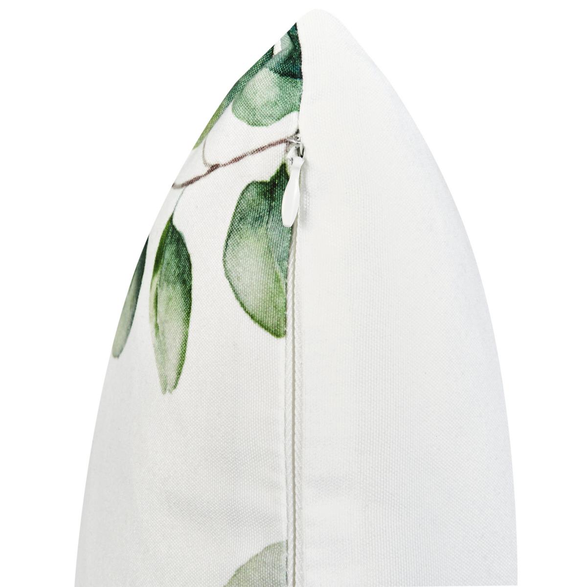 GARTENKISSEN 2er-Set Grün 45/45 cm Bosque - Weiß/Grün, Textil (45/12/45cm) - Beliani